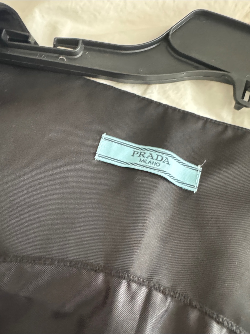 Vintage ! Prada Black ' Satin A-Line Tank Top with Logo Pocket - Picture 4 of 8